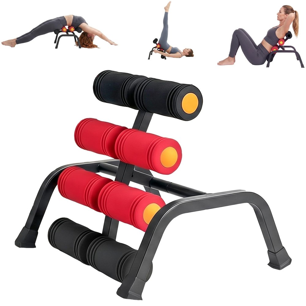 Mini Inversion Table with Back Massage Roller, Back Stretching Machine for Ba...