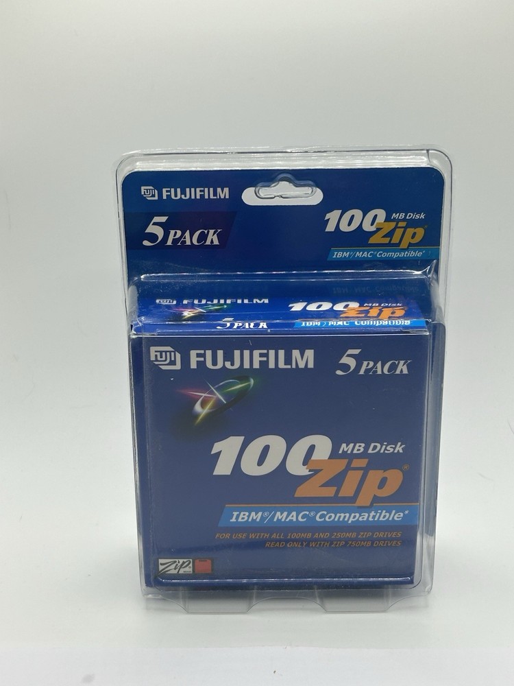 FUJIFILM 100MB Zip Disk 5 Pack IBM MAC Compatible