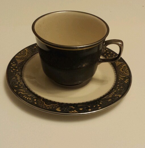 FRANCISCAN china NOUVELLE EBONY pattern CUP & SAUCER