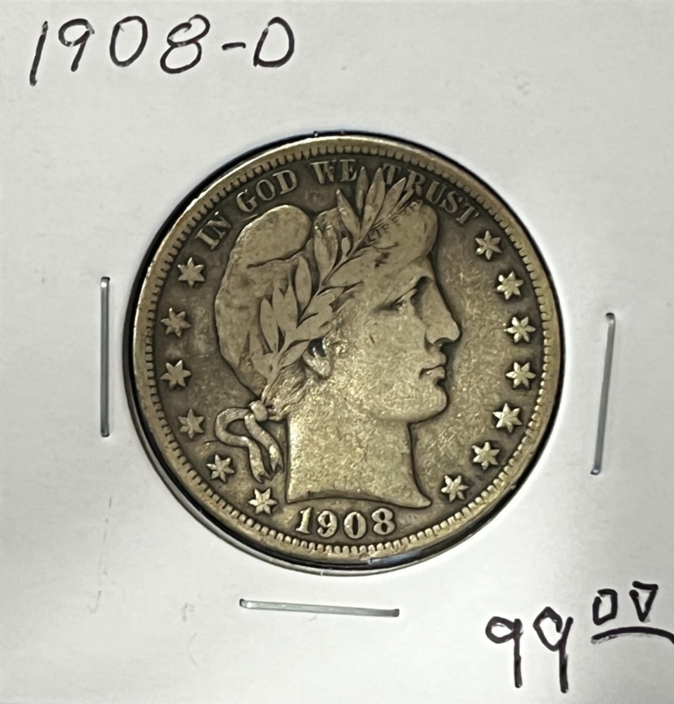 1908-D Barber Half Dollar - Better Grade -