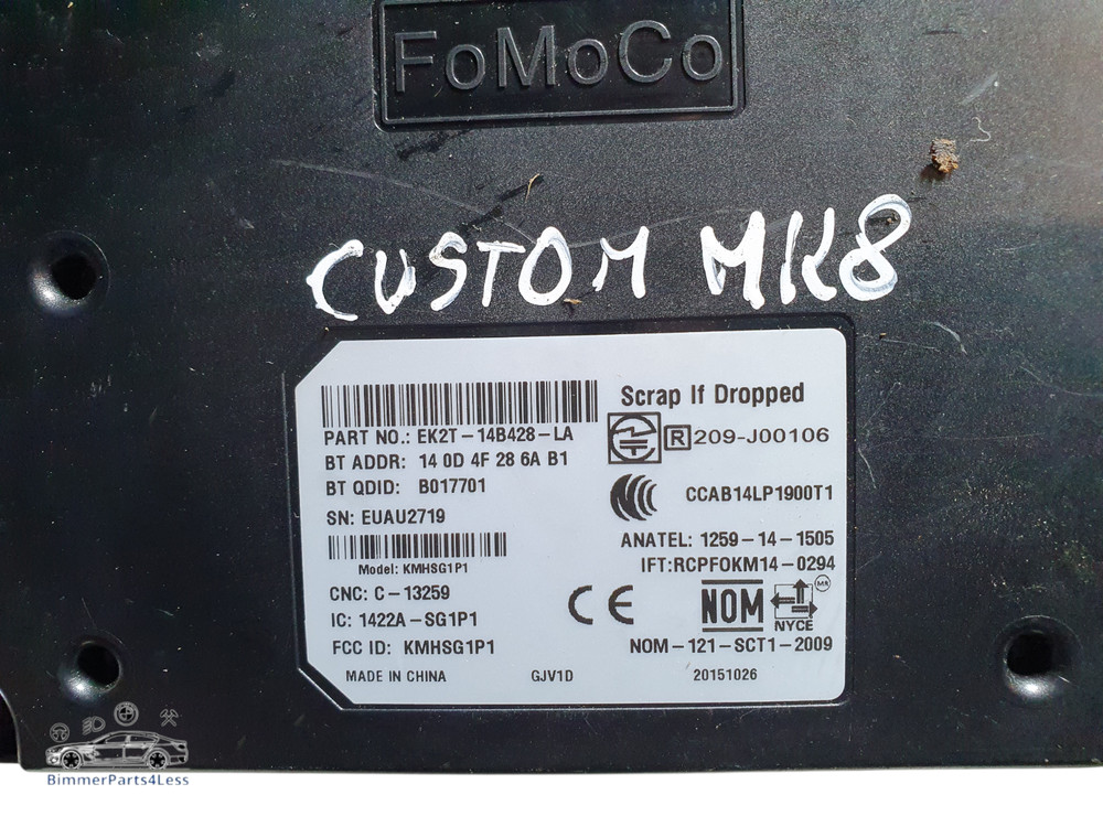 2013-2018 FORD TRANSIT CUSTOM BLUETOOTH CONTROL MODULE ECU ek2t-14b428-la