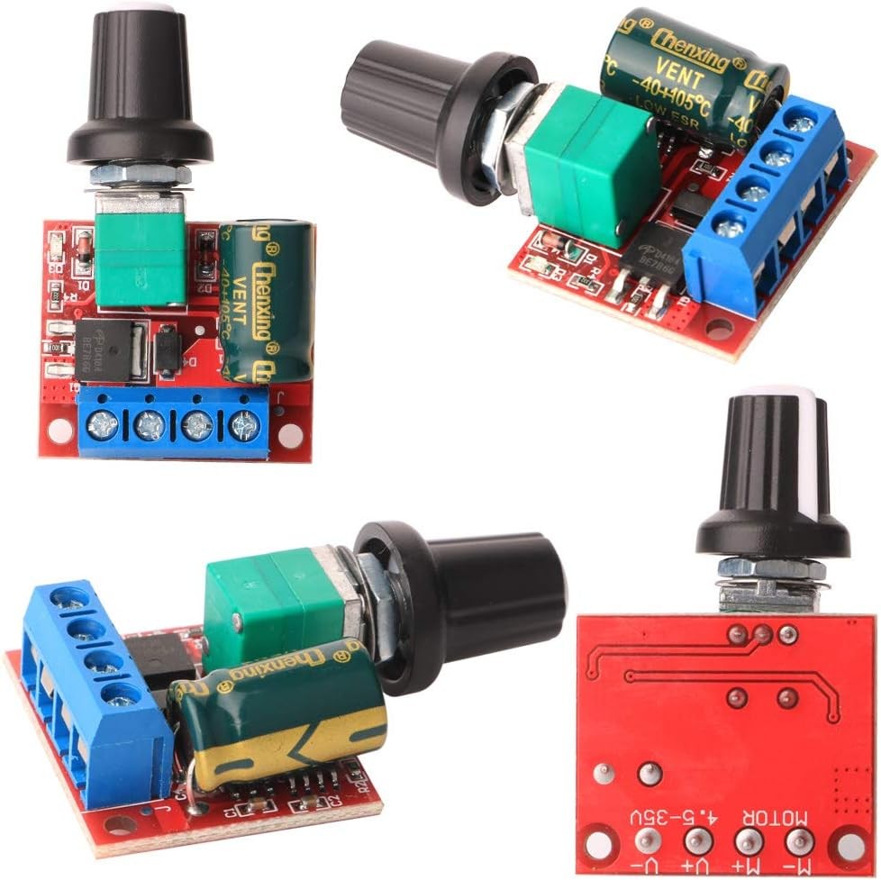 3pk 5A Mini PWM DC Motor Speed Controller - 5V 12V 24V 35V Variable Switch