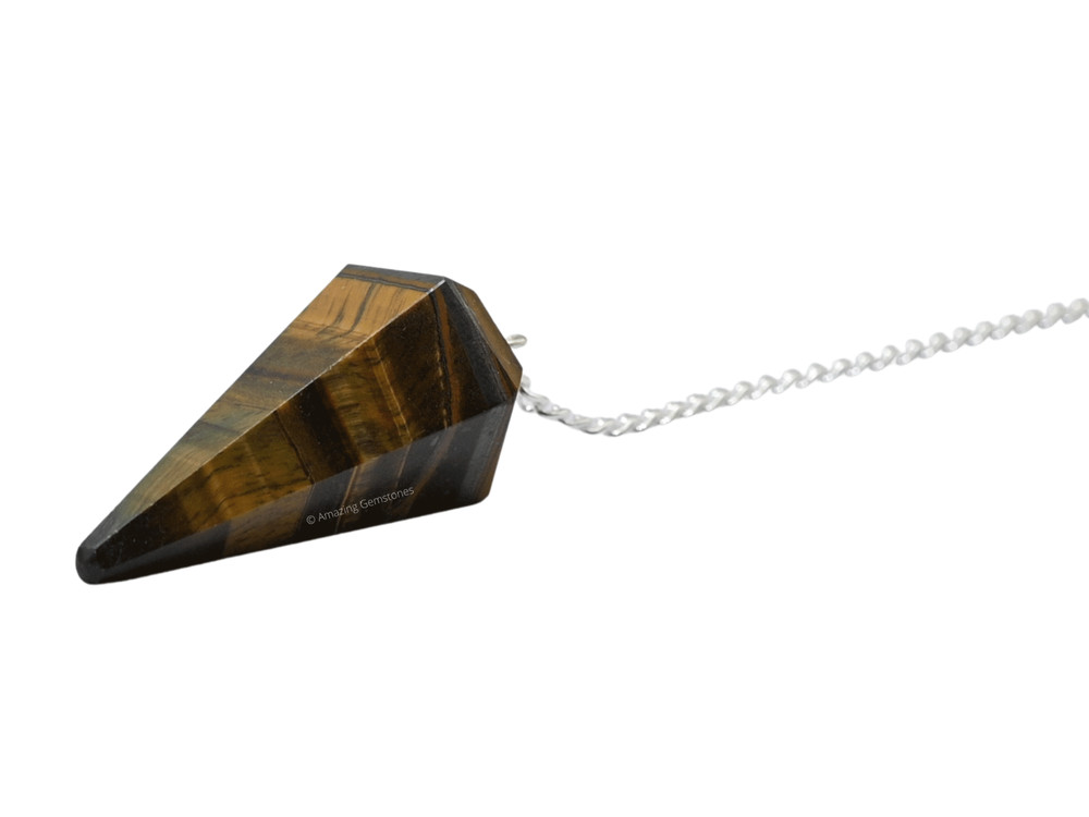 Tiger Eye Agate Dowsing Crystal Pendulum