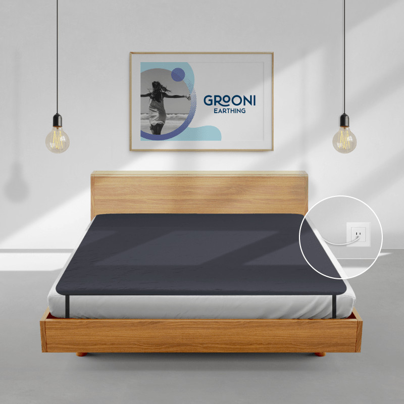 Earthing & Grounding Premium Sleeping Therapy Mat - Full Bed - Black - 71"x40"