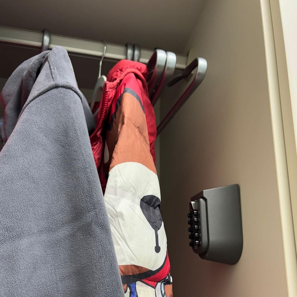 2 PCS Key Lock Box Wall Mount 10 Digits Push Button Code Home Security Safe