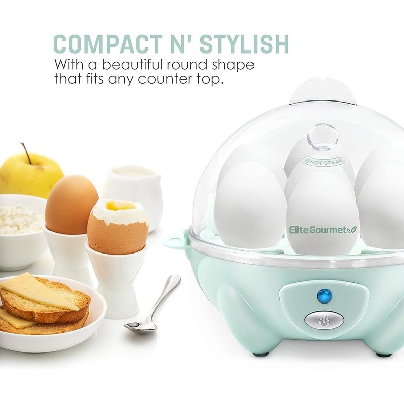 Egg Cooker Rapid Boiling 7 Egg Capacity Easy Peel Timer Multi Purpose Gadget New