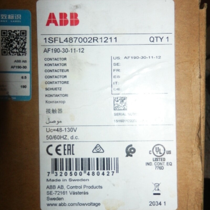 ABB 156A 3-Pole Contactor AF190-30-11-12