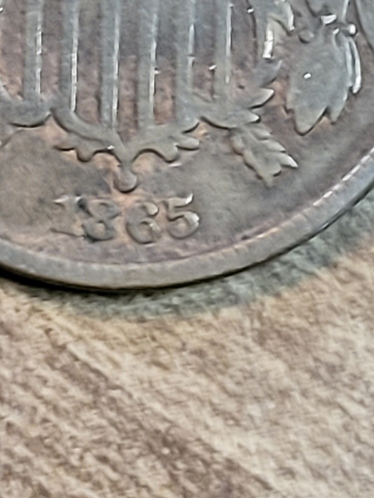 1865 Two 2 Cent Piece- Fancy 5 and 1867 3 cent piece