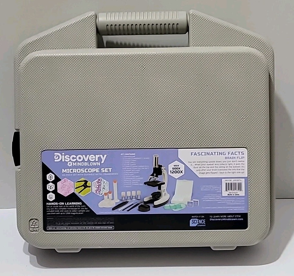 Educational Kids Discovery Mindblown Microscope Set/Case 48pc Stem 1200X Science