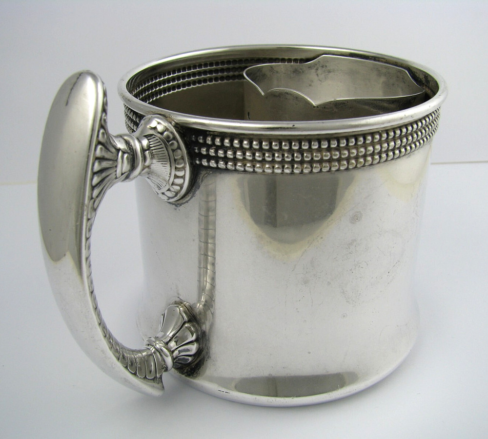 GORHAM SILVER PLATED CUP w/ STRAINER SILVER SOLDERED CUP ca1870s No Mono 300ml.