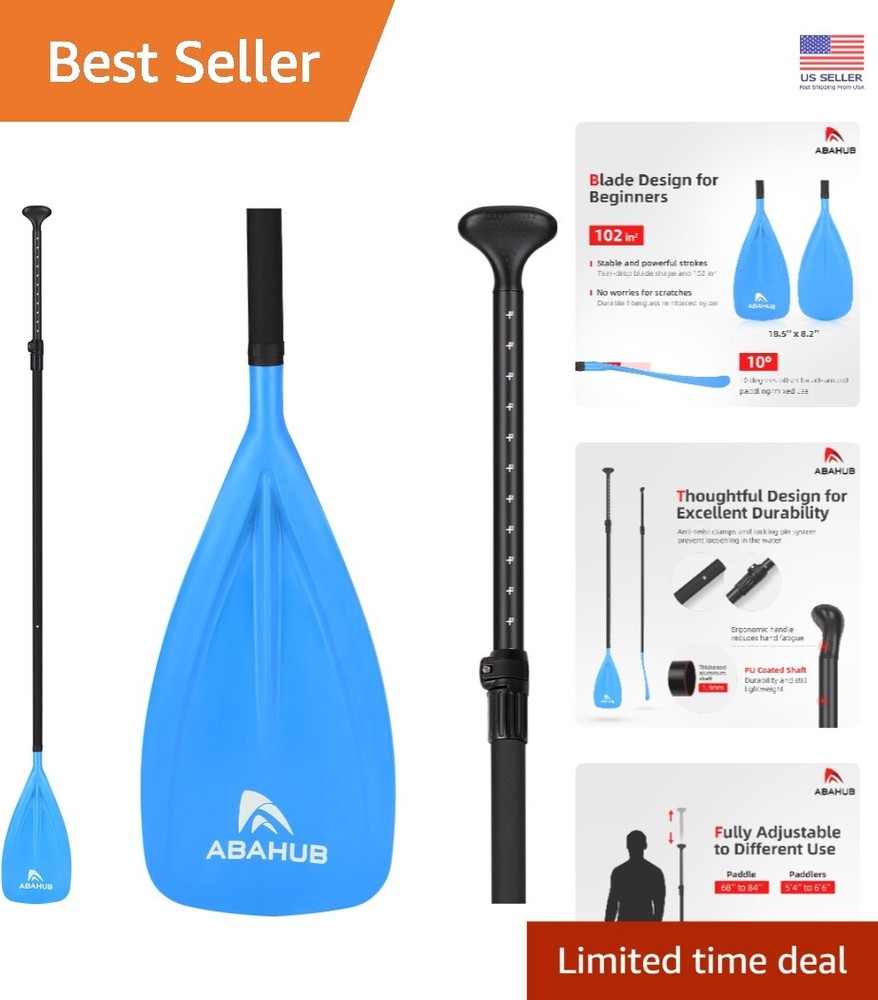 Versatile SUP Paddle 3-Piece Adjustable from 68" to 84" - Perfect for All Waters