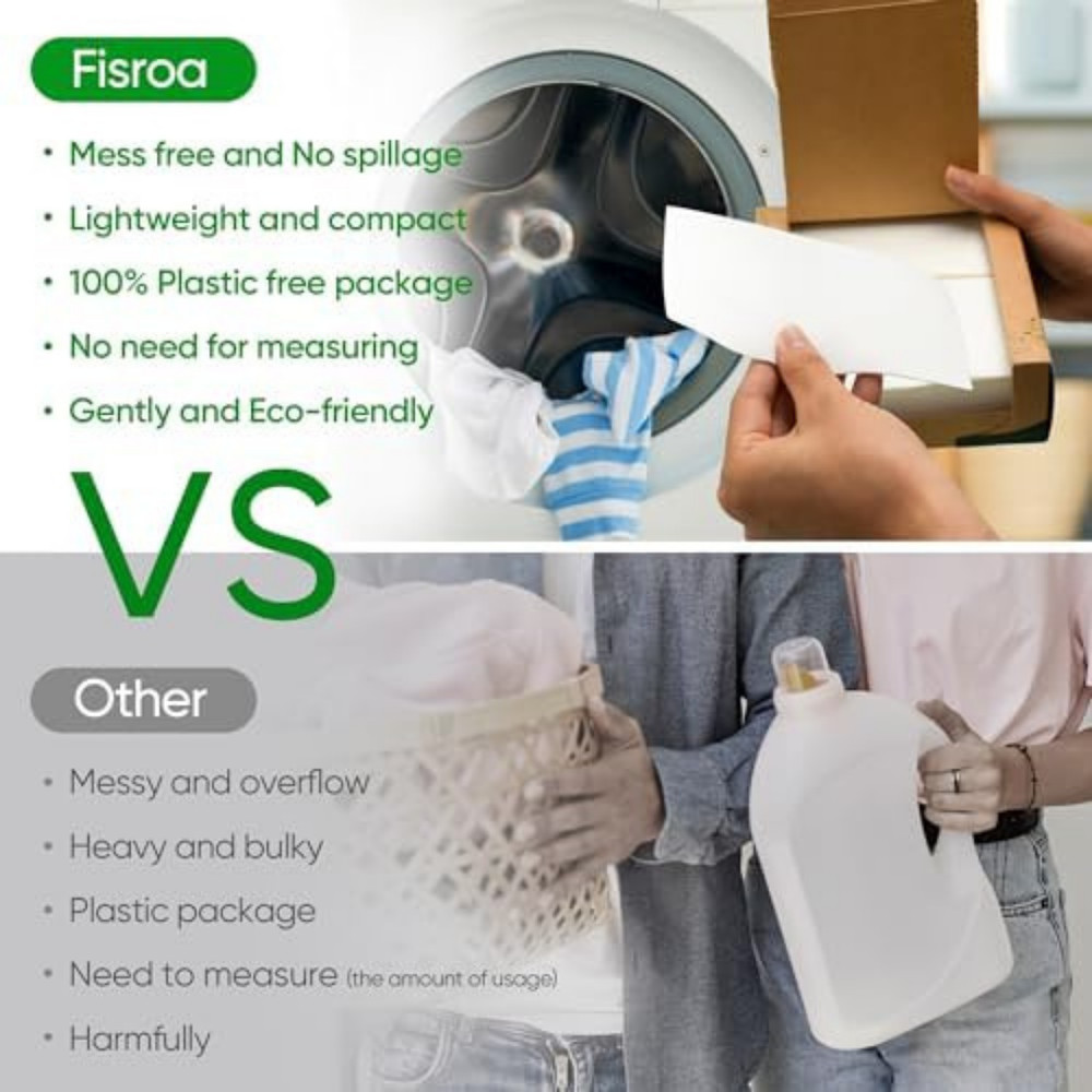Travel Laundry Detergent Sheets 300 Loads Eco-Friendly Washing Detergent Sheets