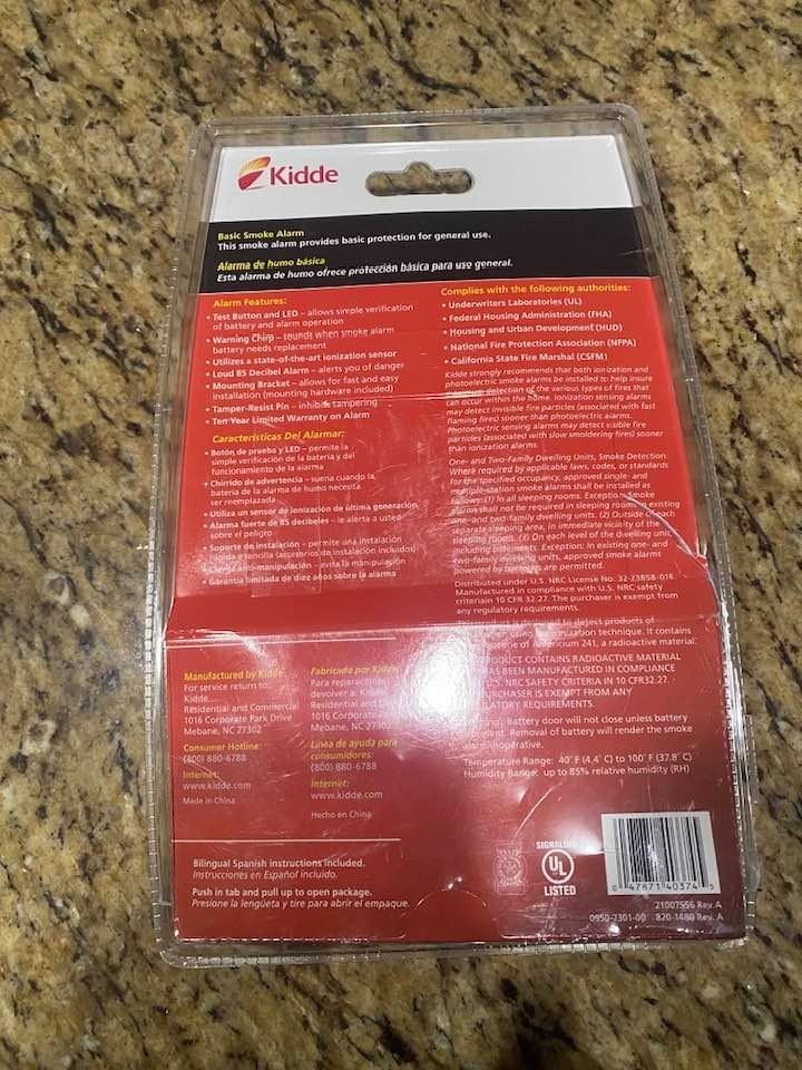 Kidde Basic Smoke Alarm NEW in Box