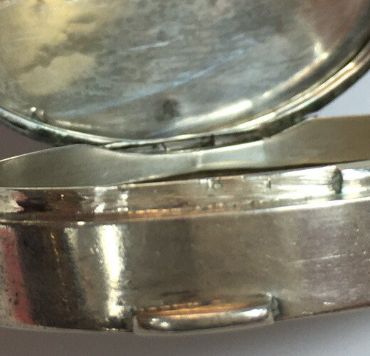 Vintage Solid “800” Silver Pill / Trinket Box Oval Floral Design 5.5cm Diameter