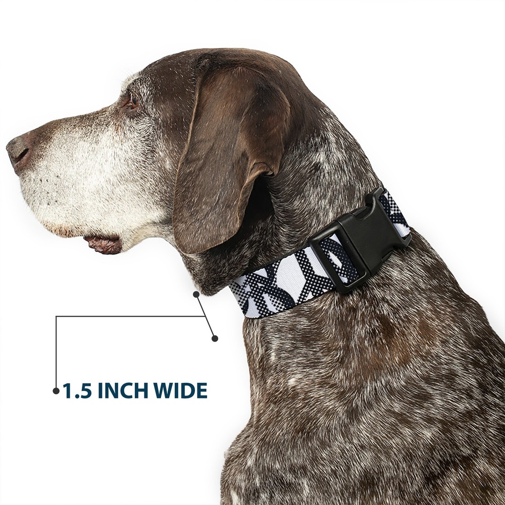 Plastic Clip Collar Peace Dots White/Black Large 15-24"