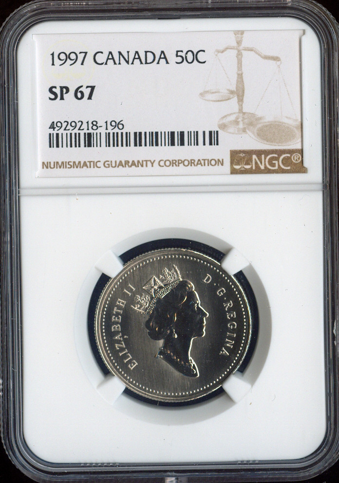 1997 Canada 50 Cents 50C NGC SP67 - Quality