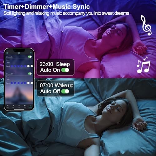 Motion Sensor LED Light Strip Under Bed Lights, RGB 3 Mode Motion 19.68ft