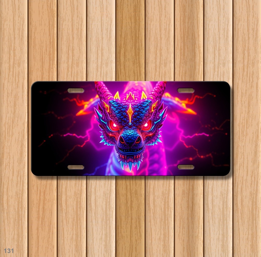 Dragon License Plate Elemental Dragon Art Print Personalized Gift Idea