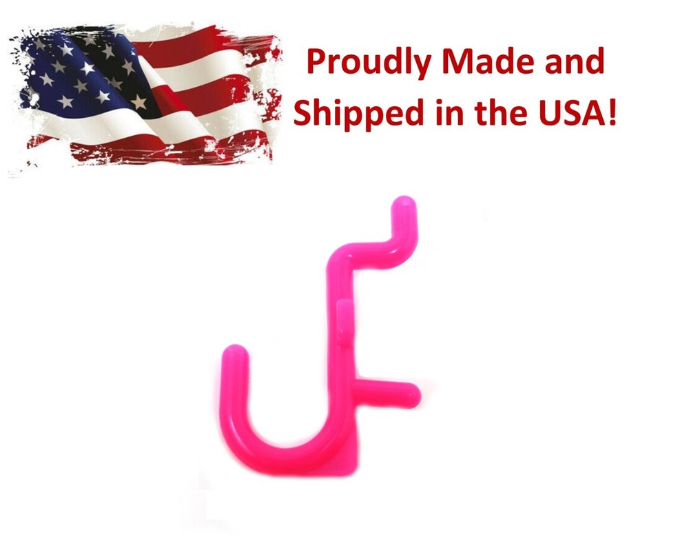 Plastic Pink J Hook Peg Board Hook Kit Tool Storage Craft Hooks Pick A Pack