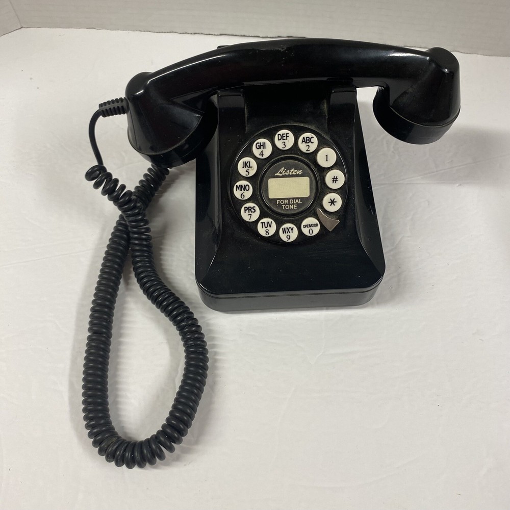 50's Style Classic Black Touch Tone Desk Phone from Polyconcept