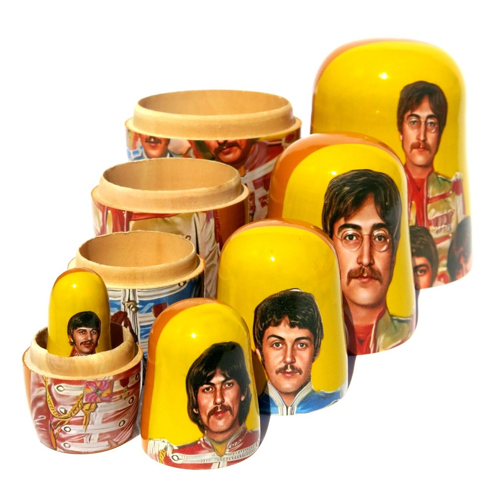 Beatles SGT. Pepper's 5 PC Russian Style Nesting Dolls, Stacking Egg Toy Set