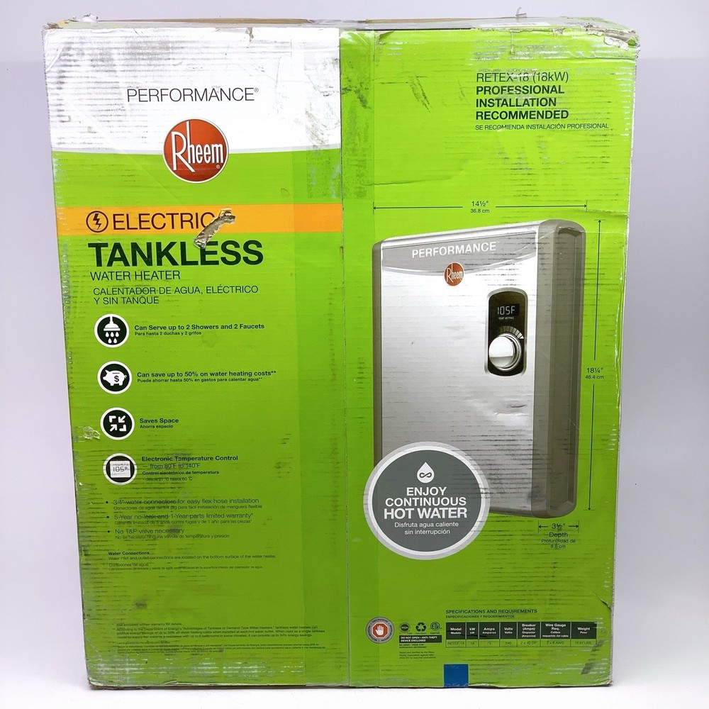 Rheem RETEX-18 Performance 18kW 3.5 GPM Electric Tankless Water Heater 240V NEW