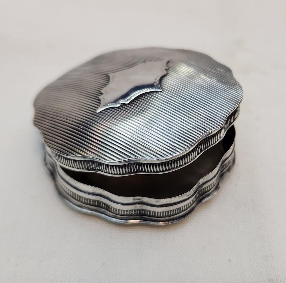 Antique Dutch Sterling Silver Scalloped-Edge Snuff Box