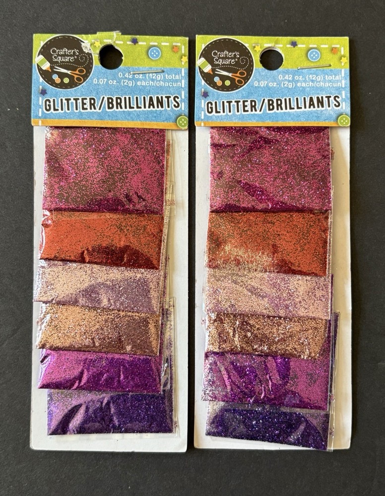8-Packs Crafter’s Square Assorted Craft Glitters For Scrapbooking Projects NEW