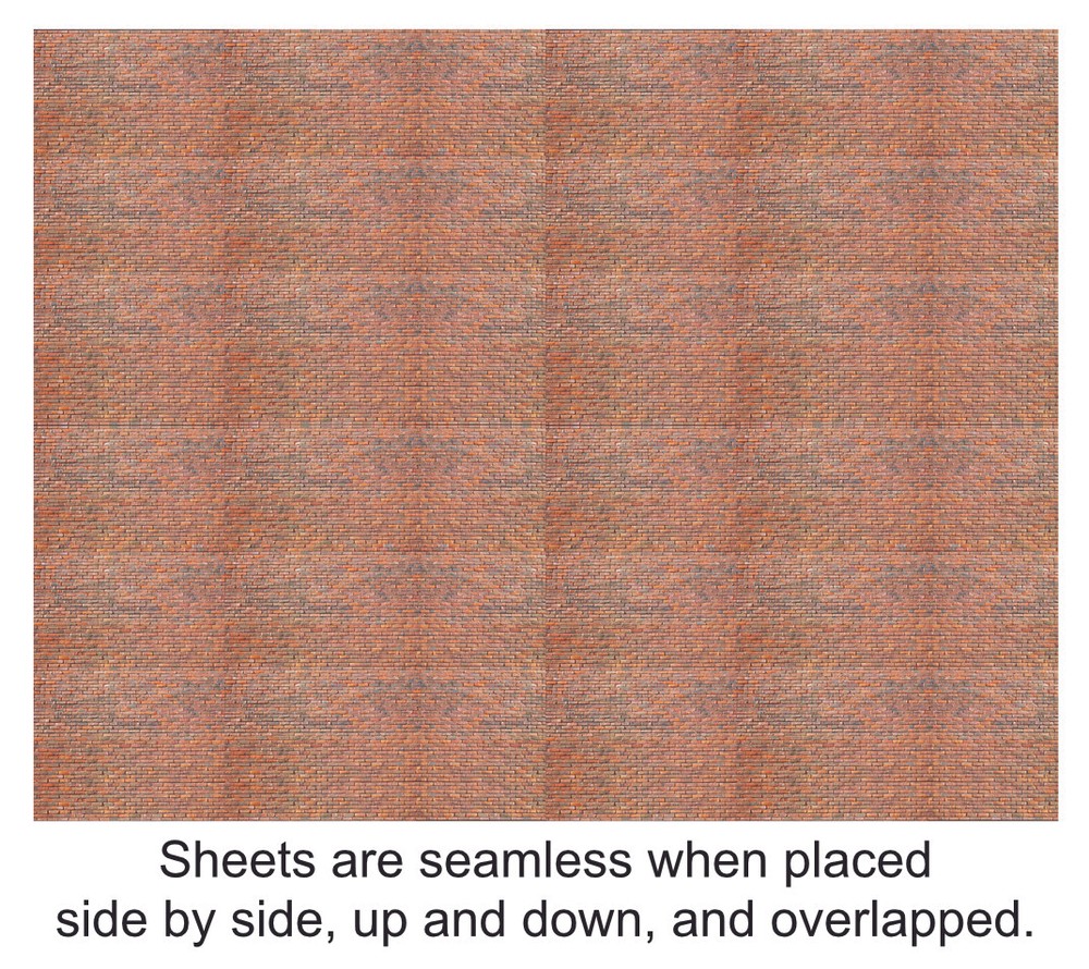 N Scale Brick Model Train Scenery Sheets 5 Seamless 8.5x11 Light Calico