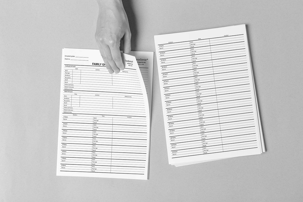 Blank Two-Sided Family Group Sheets for Genealogists 7-Pack | Archival-Qualit...