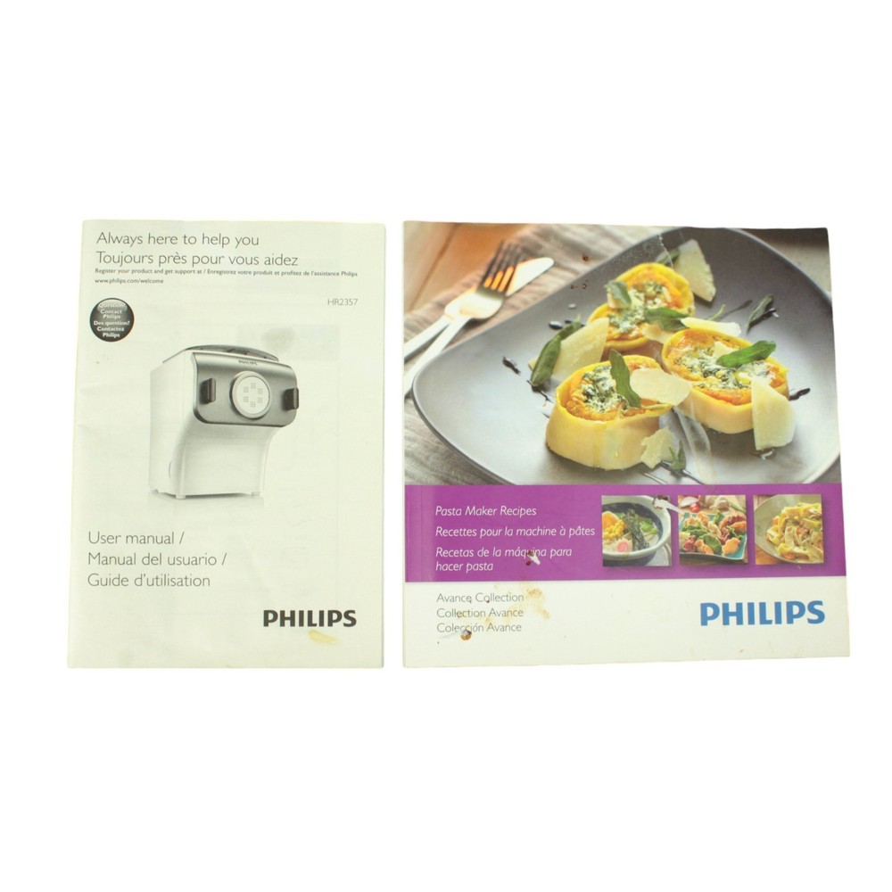 Philips Premium Automatic Pasta & Noodle Maker White -HR2357 w/ Accessories