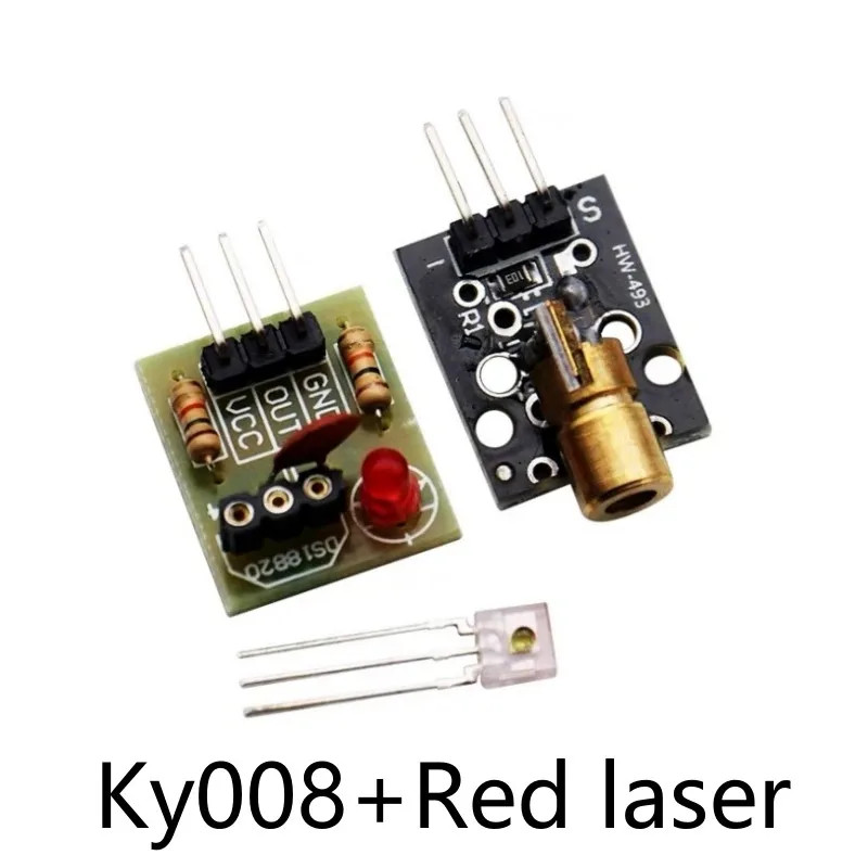 3pcs KY-008 650nm Laser Transmitter Module with Laser Sensor Module
