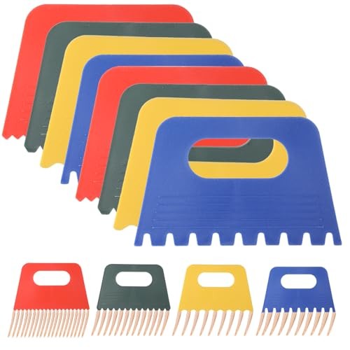 8 Pack Texture Tools for Plaster Plastic Paint Scraper Tool Art Paint Scrapers