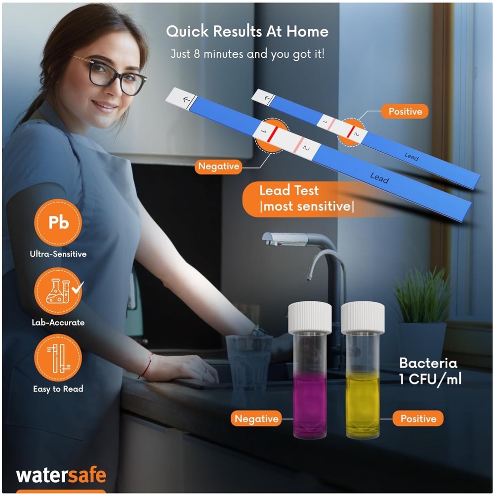 Water Testing Kit for Well & Tap Water, Lead & Bacteria