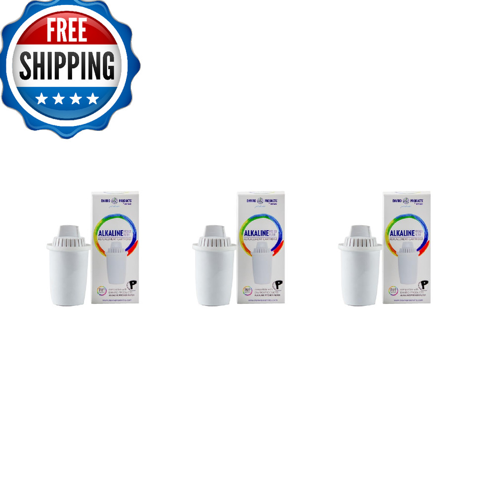 New Wave Enviro Alkaline Pitcher Replacement Cartridge 3-Pack 80 Gallon Filter