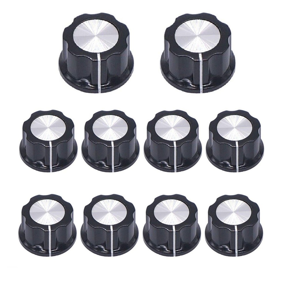 Premium Black A03 Potentiometer Knobs for Improved Performance Set of 10