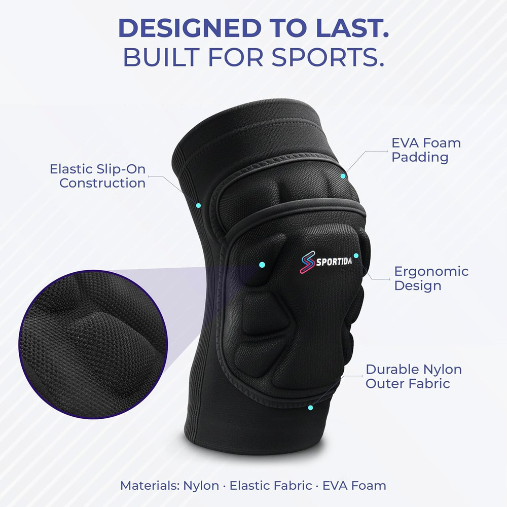 Sports Knee Pads – Ergonomic Segmented Padding for Training and Game Use, Multi-