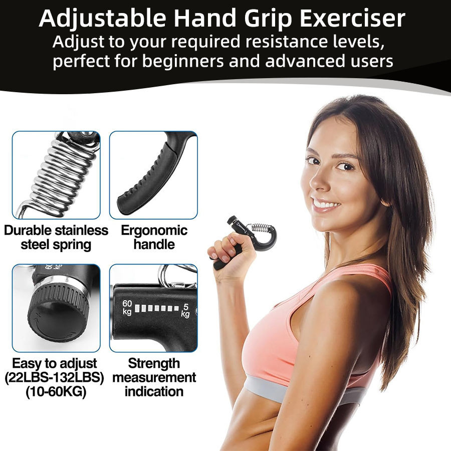 Adjustable Hand Grip Strengthener Forearm Trainer Exerciser