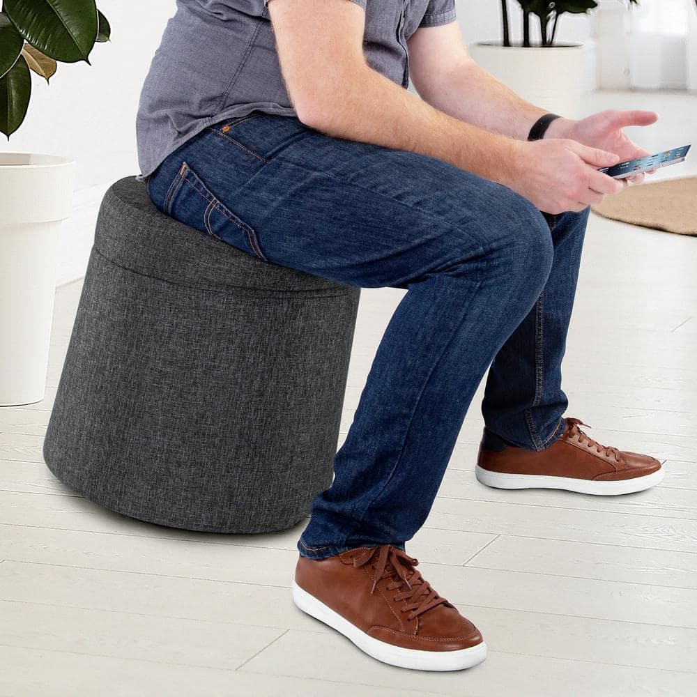 Modern Gray Rocking Wobble Storage Ottoman