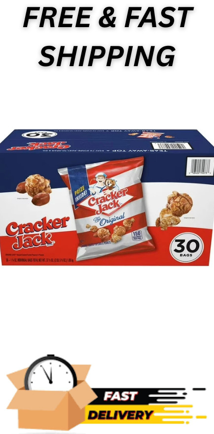 Cracker Jack Original Caramel Coated Popcorn and Peanuts 1.25 oz., 30 pack.
