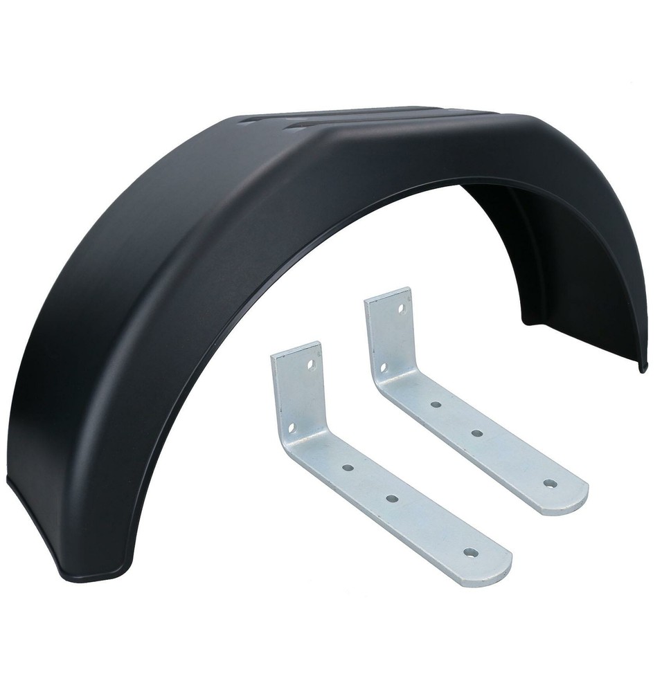 13" Plastic Mudguard Fender (Single) Offset Fit & Mud Guard Angle (LARGE) Brack