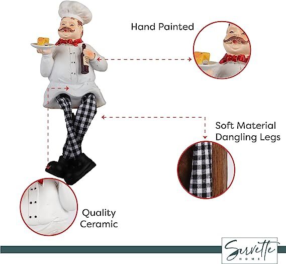 Chef Kitchen Décor Shelf Sitters with Long Legs
