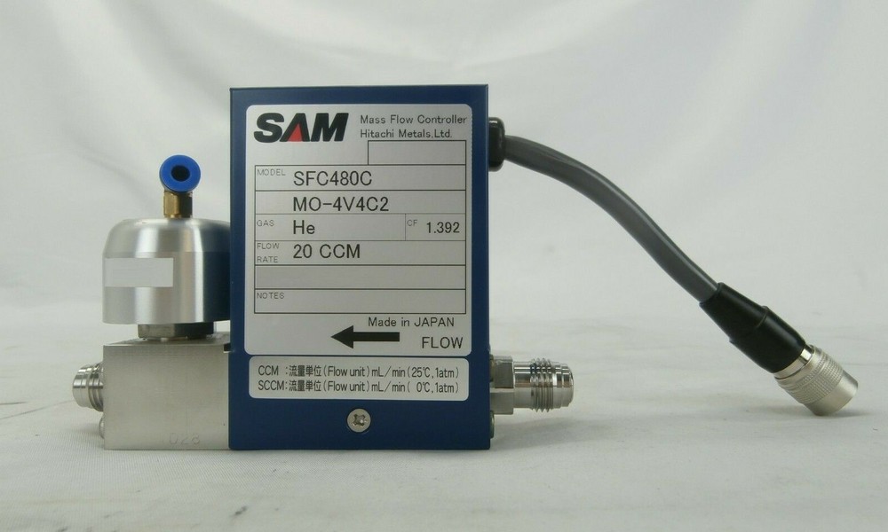 SAM Hitachi Metals SFC480C Mass Flow Controller MFC SFC-480C 20 CCM He Working