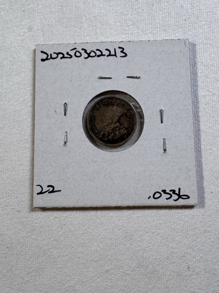 1913 Canada 5 Cents Silver Coin