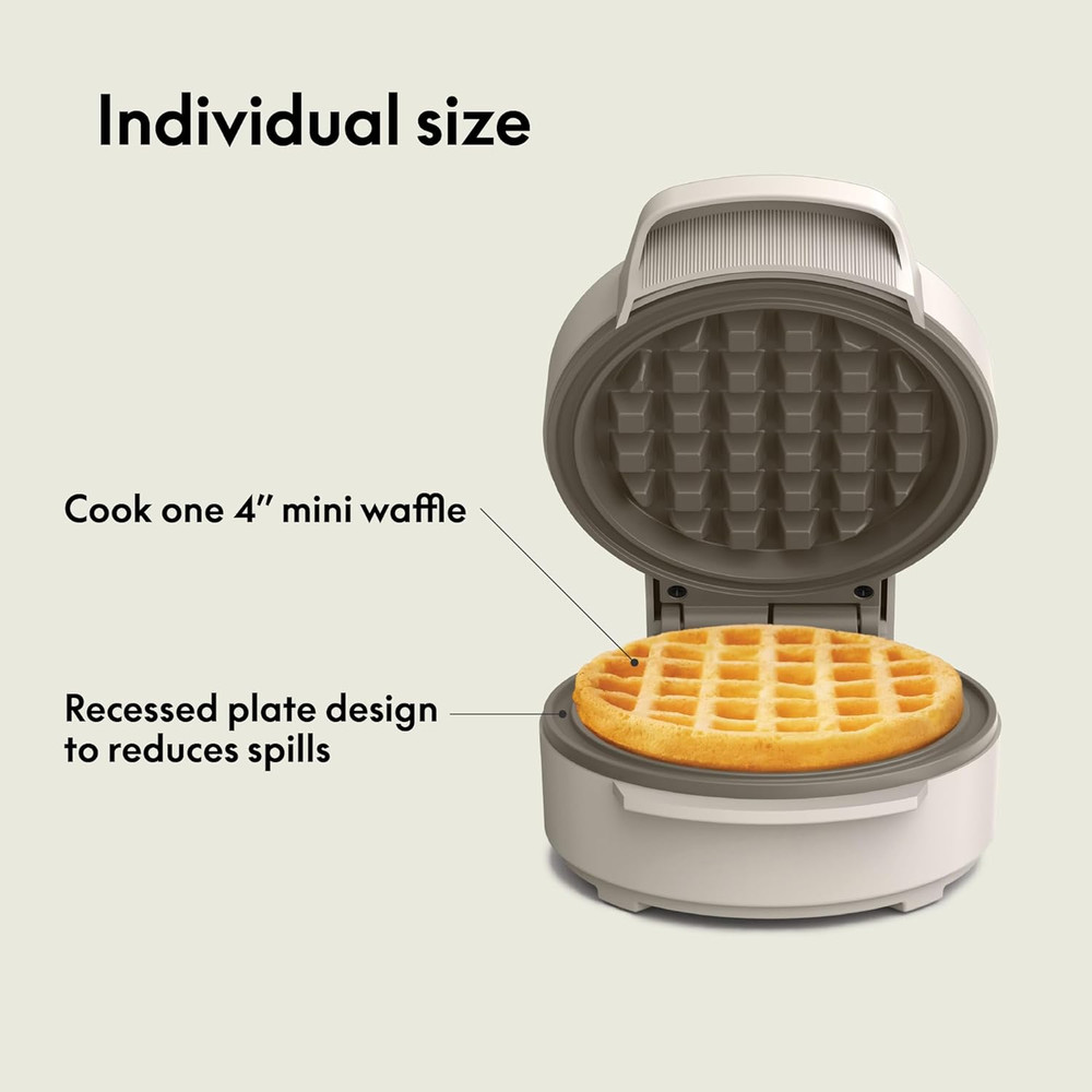 Evergood Mini Waffle Maker with Nonstick Plates & Customizable Designs