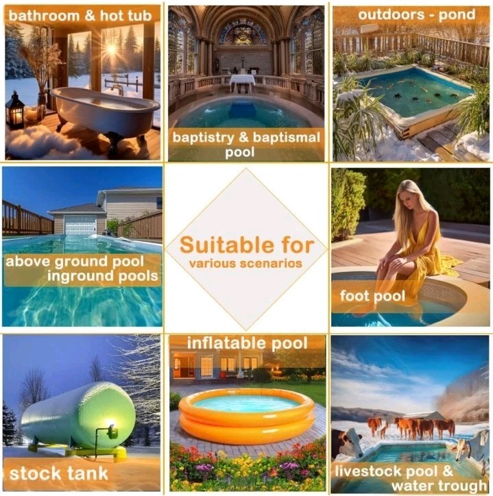 120V | 2000W Portable Immersion Water Heater with Thermostat & GFCI Protection -