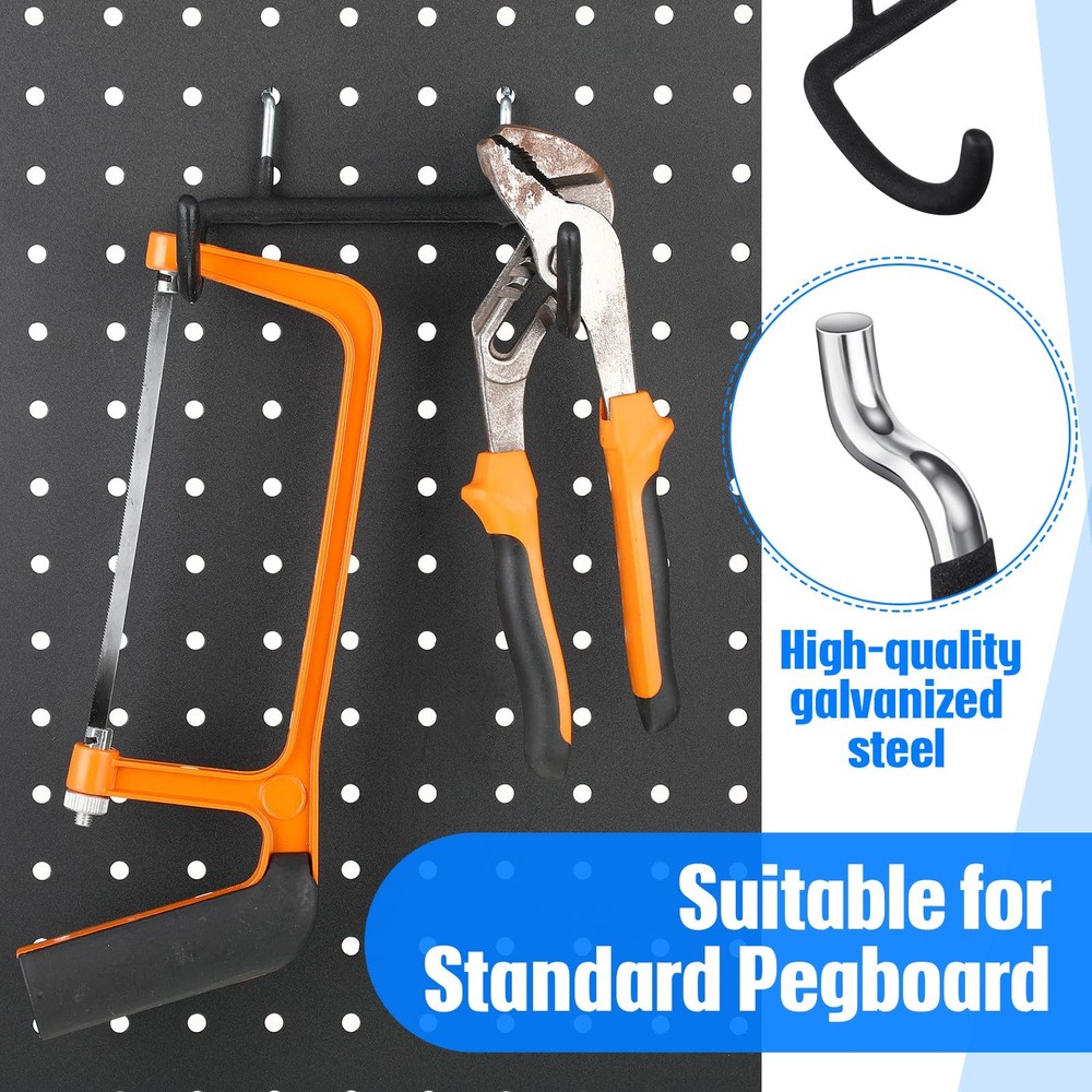 20 Pegboard Hooks Set, Heavy Duty Drill Holders for Garage, Kitchen & Workbench