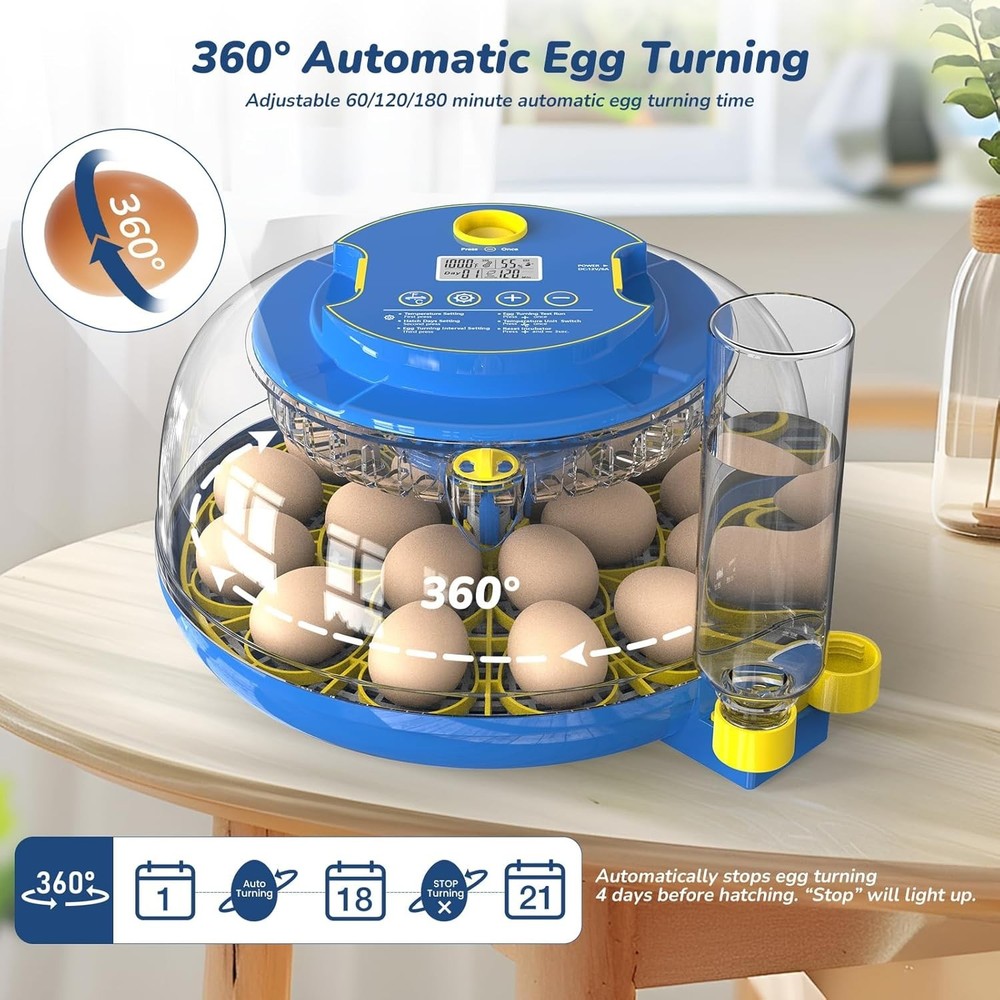 Incubator for Hatching Eggs with Automatic Egg Turning & Temperature/Humidity...