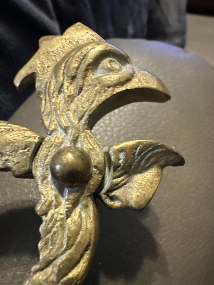 Antique Heavy Brass Eagle Rooster Nutcracker Phoenix Nut Cracker🔥🔥🔥