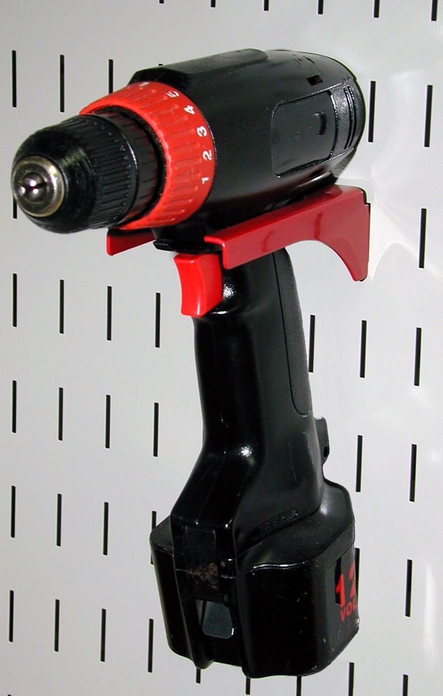 2" Handle Pegboard Bracket Slotted Metal Tool Holder for Red Pegboard Boards